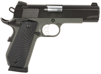 Tisas 10100106 1911 Stingray Carry Frame 9mm Luger 10+1 4.25" Stainless Steel Barrel, Black Cerakote Steel Serrated Slide, Black Cerakote Steel Frame w/Beavertail, Black Sunburst G10 Grip             