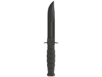 Ka-Bar 1256 Fighting/Utility 5.25" Fixed Clip Point Plain Black 1095 Cro-Van Blade, Black Kraton G Handle, Includes Sheath