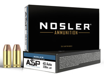 Nosler 51284 Assured Stopping Power Handgun 45ACP 230gr Jacketed Hollow Point 50 Per Box/10 Case