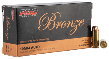PMC 10A Bronze  10mmAuto 200gr Full Metal Jacket Truncated Cone 50 Per Box/20 Case                                                                                                                      