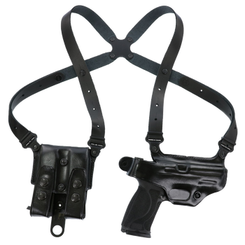 Galco MC248B Miami Classic Shoulder System Size Fits Chest Up To 56" Leather For Sig P220/P226/Browning BDA Right Hand *Worn                                                                            