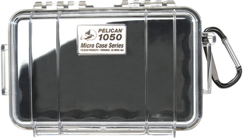 Pelican 1050025100 Micro Case  Black/Clear Polycarbonate 7.99" Long                                                                                                                                     