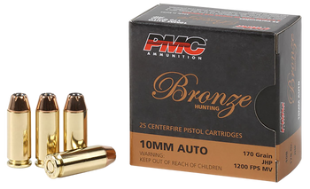 PMC 10B Bronze  10mmAuto 170gr Jacketed Hollow Point 25 Per Box/20 Case                                                                                                                                 