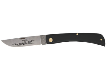 Case 00092 Sod Buster 3.70" Folding Skinner Plain Etched As-Ground Tru-Sharp SS Blade/Smooth Black Synthetic Handle