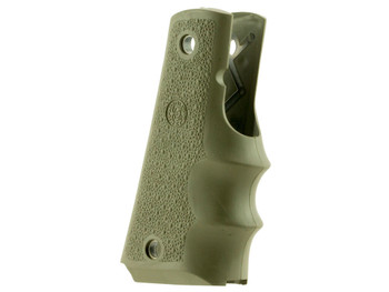 Hogue 45001 OverMolded Grip Cobblestone OD Green Rubber with Finger Grooves for 1911 Government