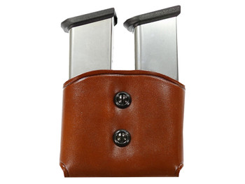 Galco DMC26 DMC Mag Carrier Double Tan Leather Belt Loop 45 ACP Belts 1.50-1.75" Wide Compatible w/ Single Stack Compatible w/ Sig P220 Compatible w/ 1911