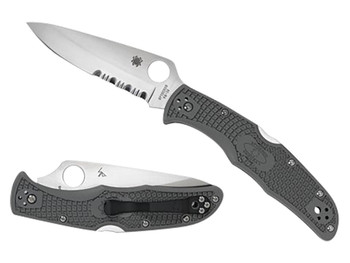 Spyderco C10PSFG Endura 4 Lightweight 3.75" Folding Part Serrated Satin VG-10 SS Blade/Foliage Green Bi-Directional Texturing FRN Handle Includes Pocket Clip
