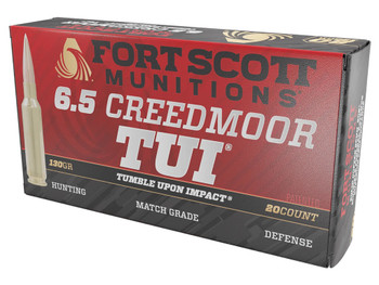 Fort Scott Munitions 65CM130SCV2 Tumble Upon Impact (TUI) Rifle 6.5Creedmoor 130gr Solid Copper Spun 20 Per Box/10 Case