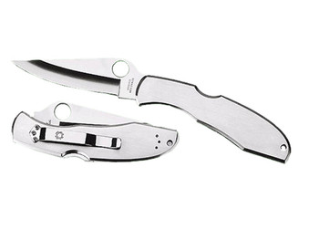 Spyderco C10P Endura II 3.88" Folding Drop Point Plain VG-10 Stainless Steel Blade/Stainless Handle