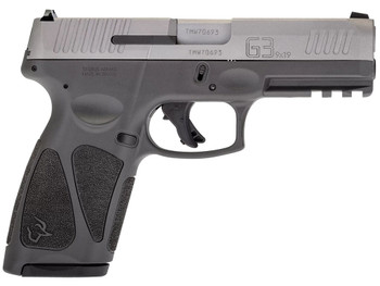 Taurus 1G3B949G15 G3 Full Size Frame 9mm Luger 15+1 4" Matte Stainless Steel Barrel, Matte Serrated Stainless Steel Slide, Gray Polymer Frame w/Picatinny Rail, Gray Polymer Grip, Right Hand