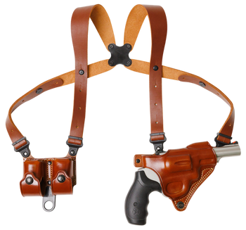 Galco MCII104 Miami Classic II Shoulder System Shoulder Fits Chest Up To 56"/Colt King Cobra Tan Steerhide Right Hand                                                                                   