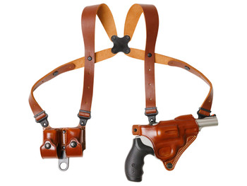 Galco MCII104 Miami Classic II Shoulder System Shoulder Fits Chest Up To 56"/Colt King Cobra Tan Steerhide Right Hand