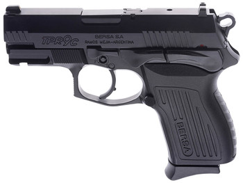 Bersa TPR9CM TPRC Compact Frame 9mm Luger 13+1, 3.25" Black Manual Barrel, Matte Black Serrated Steel Slide & Aluminum Frame, Ambidextrous