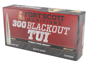 Fort Scott Munitions 300115SCV Tumble Upon Impact (TUI) 300Blackout 115gr Solid Copper Spun 20 Per Box/25 Case