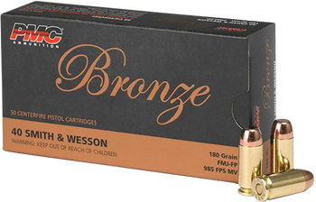 PMC 40E Bronze  40S&W 180gr Full Metal Jacket Flat Point 50 Per Box/20 Case                                                                                                                             
