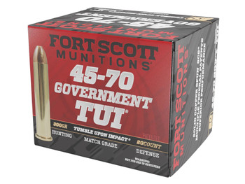 Fort Scott Munitions 4570300SCV1 Tumble Upon Impact (TUI) Brush Hog 45-70Gov 300gr Solid Copper Spun 20 Per Box/10 Case