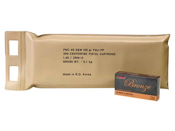 PMC 40DBP Bronze Battle Pack 40S&W 165gr Full Metal Jacket 300 Per Box/3 Case
