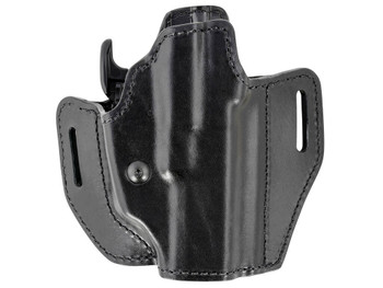 Bianchi 58351 Allusion Assent Pro-Fit OWB Size 13 Black Leather Belt Slide Compatible w/Springfield XDS/Ruger American Pistol/Glock 17/22 Belt Up to 1.50" Wide Right Hand