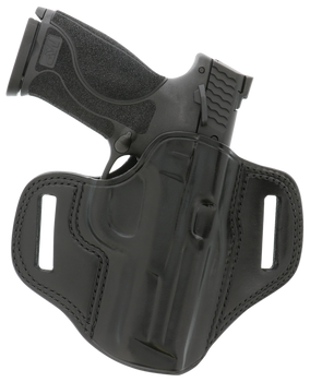 Galco CM224B Combat Master  OWB Black Leather Belt Slide Compatible w/Ruger Security-9/Glock 17/Glock 22 Gen2-5 Belt 1.75" Wide Right Hand                                                              