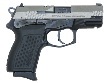Bersa TPR9CDT TPRC  Compact Frame 9mm Luger 13+1, 3.50" Black Steel Barrel, Nickel Cerakote Serrated Steel Slide, Matte Black Aluminum Frame w/Beavertail, Ambidextrous                                 