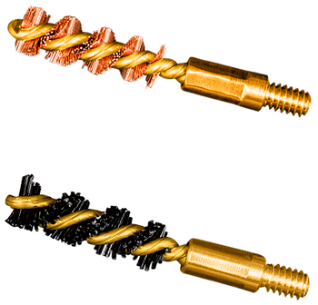 Otis FG317NB Bore Brush Set  17 HMR/177 Cal/177 WSM 5-40" Thread 1" Long Bronze/Nylon Bristles 2 Per Pkg                                                                                                