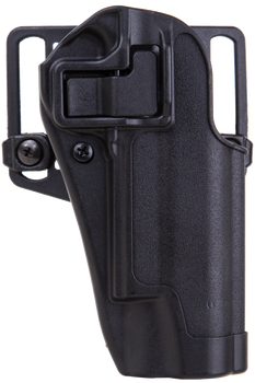 Blackhawk 410503BKR Serpa CQC  OWB Size 03 Matte Black Polymer Belt Loop/Paddle Fits 1911 Government & Clones Right Hand                                                                                