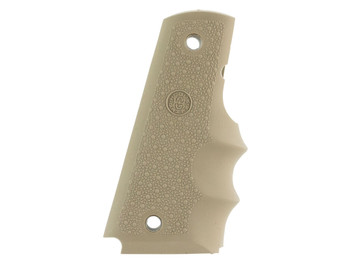 Hogue 45003 OverMolded Grip Cobblestone Desert Tan Rubber with Finger Grooves for 1911 Governement