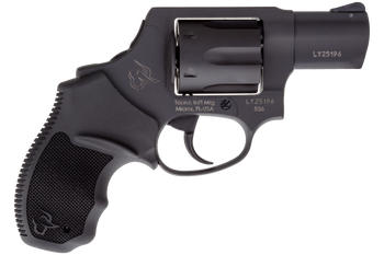 Taurus 2-856021CH 856  Small 38 Special +P 6 Shot 2" Matte Black Carbon Steel Barrel, Cylinder & Frame, Black Finger Grooved Rubber Grip, Transfer Bar Safety, Concealed Hammer                         