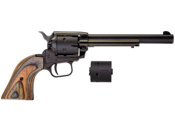 Heritage Mfg RR22MBS6 Rough Rider 22 LR/22 WMR 6 Shot, 6.50" Black Satin Steel Barrel, Black Satin Zinc Alloy Frame, Black Satin Cylinder, Camo Laminate Grip, Exposed Hammer
