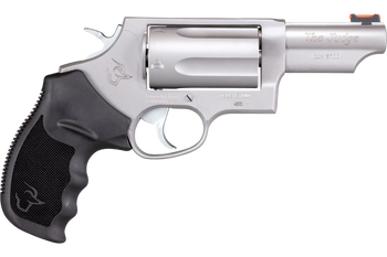 Taurus 2-441039T Judge  Compact 45 Colt (Long Colt)/410 Bore 5rd Shot 3" Matte Stainless Steel Barrel, Cylinder & Frame, Black Ribber Grip, Transfer Bar Safety, Exposed Hammer                         