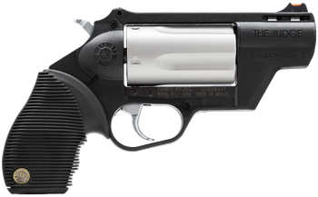 Taurus 2441029TCPLY Judge Public Defender 45 Colt (LC) Caliber or 2.50" 410 Gauge 5 Shot 2.50" Black Finish Barrel, Matte Stainless Finish Cylinder, Black Finish Polymer Frame & Black Ribber Grip     