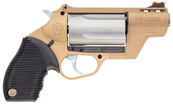 Taurus 2-441029FDE Judge Public Defender 45 Colt (LC)/410 Gauge 5rd 2.50" Flat Dark Earth Barrel & Frame Matte Stainless Cylinder Black Ribber Grip                                                     