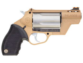 Taurus 2-441029FDE Judge Public Defender 45 Colt (LC)/410 Gauge 5rd 2.50" Flat Dark Earth Barrel & Frame Matte Stainless Cylinder Black Ribber Grip