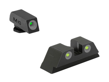 Meprolight USA 102223201 Tru-Dot Green Tritium White Outline Front Sight-Yellow Tritium White Outline Rear Sight Glock 10 MM/.45ACP
