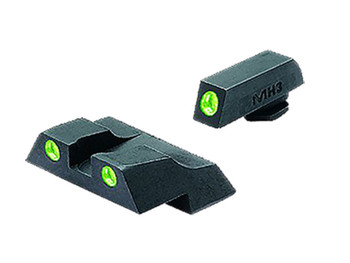 Meprolight USA 102263101 Tru-Dot Sight Set Green Tritium Front & Rear, Compatible w/Glock 26/27, Post/Dovetail Mount