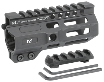 Midwest Industries MICRM45 Combat  Black Hardcoat Anodized 6061-T6 Aluminum 4.50" Picatinny/M-LOK                                                                                                       