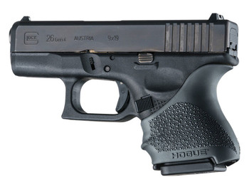 Hogue 18600 HandAll Beavertail Grip Sleeve Compatible w/ Glock 26/27 Black Textured Rubber