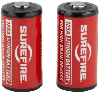 SureFire SF2CB 123A Batteries  Red/Black 3.0 Volts 1,500 mAh (2) Single Pack                                                                                                                            