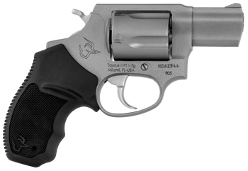 Taurus 2-905029 905  Small 9mm Luger 5 Shot 2" Matte Stainless Steel Barrel, Cylinder & Frame, Black Finger Grooved Rubber Grip, Transfer Bar Safety, Exposed Hammer                                    