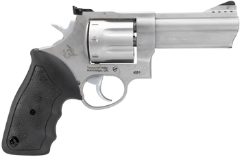 Taurus 2-608049 608  Large 357 Mag/38 Special +P 8 Shot 4" Matte Stainless Steel Ported Barrel, Cylinder & Frame, Black Finger Grooved Rubber Grip, Transfer Bar Safety, Exposed Hammer                 