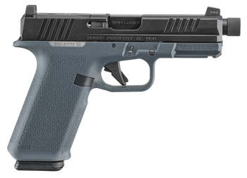 Ruger 19447 RXM  9mm Luger 17+1 4.50" Black FNC Nitride Alloy Steel Threaded Barrel & Optic Ready/Serrated Slide, Stealth Gray Polymer Frame w/Accessory Rail, Textured Grip, RMR/RMSc/DeltaPoint Pro Fo