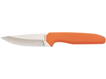 Browning 3220554 Sharp Ridge Skinner 3.50" Fixed Drop Point Plain 8Cr13MoV SS Blade, Orange Anti-Skid Rubber Handle