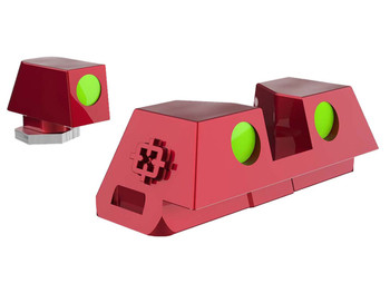 Cross Armory CRGSS-RD Standard 3 Point Fiber Sight Green Red Frame Fits Glock