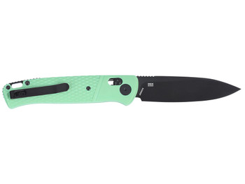 CRKT K430BKP Counterpart EDC 3.38" Folding Drop Point Plain Black Oxide 12C27 Sandvik SS Blade, Aqua Textured GRN Handle