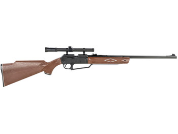 Daisy 992880603 Powerline 880 Pump Pneumatic 177 1 Pellet/50 BB Shot Molded w/Checkering & Woodgrain Black Receiver Powerline Fixed Monte Carlo Stock