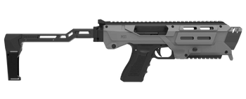 Meta Tactical Llc MX1-PS-GY MX-1 Conversion Kit Compatible w/Glock, Gray Aluminum Frame w/M-LOK & Picatinny Rail, Black Polymer Folding Stabilizer                                                      