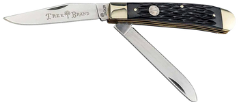 Boker 110824 Trapper 2.0 Clip Point/Spey Plain D2 Steel Blade Black Jigged Bone Handle                                                                                                                  
