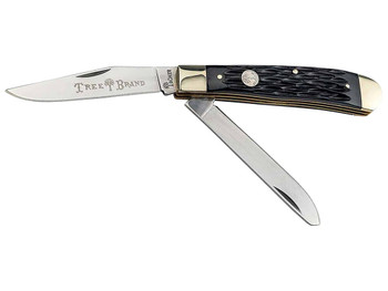 Boker 110824 Trapper 2.0 Clip Point/Spey Plain D2 Steel Blade Black Jigged Bone Handle
