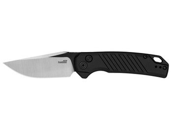 Kershaw 7305 Launch 23 Automatic 3.30" Folding Trailing Point Plain Black Cerakote/Satin CPM 154 SS Blade, Black Anodized Aluminum Handle