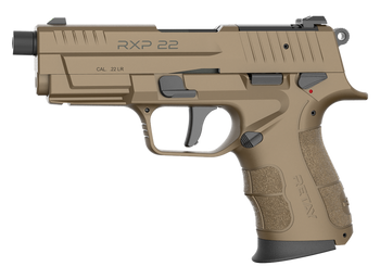 Retay USA RXP22FDE10TH RXP  22 LR 10+1 4" Black Threaded Barrel, Flat Dark Earth Cerakote RMR/RMSc Optic Ready/Serrated Slide, Flat Dark Earth Cerakote Polymer Frame w/Accessory Rail, Textured Grip   